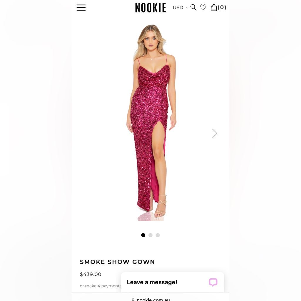 Nwt Women’s Small Pink Sequin Gown